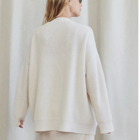 Jenni Kayne Cashmere Cocoon Cardigan In Ivory Size Medium - Picture 6 of 16